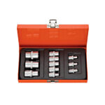 11pcs 1/4″ & 3/8″ & 1/2″ Dr. E-Socket Set (Metal Case)