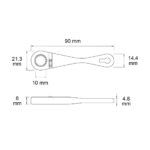 72T 12 Point Mini Ratchet Wrench (10mm)