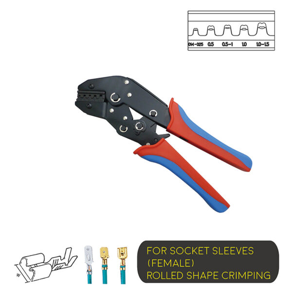 Ratchet Type Double-Colored Handle Crimping Tool